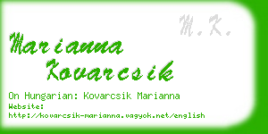 marianna kovarcsik business card